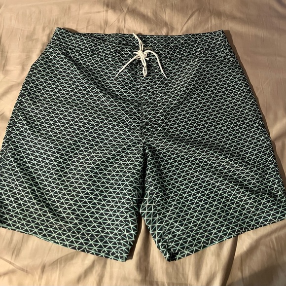 EXPRESS Patterned Swim Trunks - Picture 1 of 4